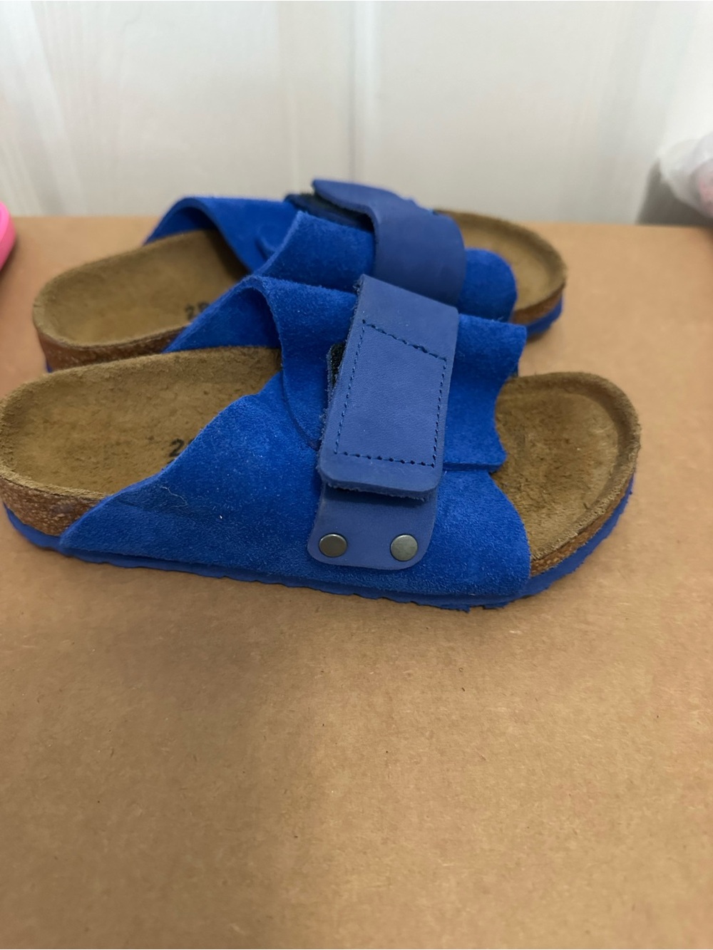 Birkenstock Kids Royal Blue Double Strap Slide Sandals